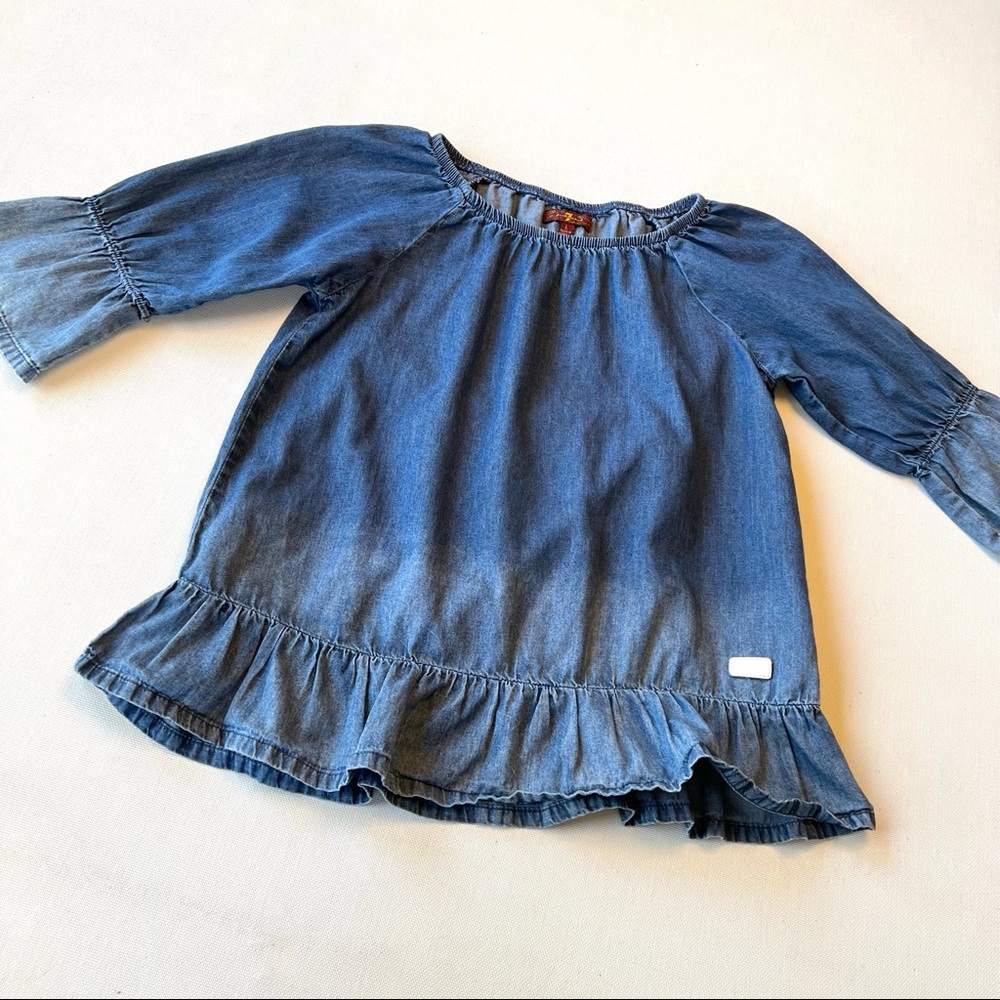 7 For All Mankind Kid’s Ombré Denim Top - Picture 3 of 9